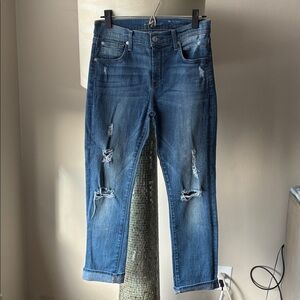 7 For All Mankind straight/loose Distressed Jeans